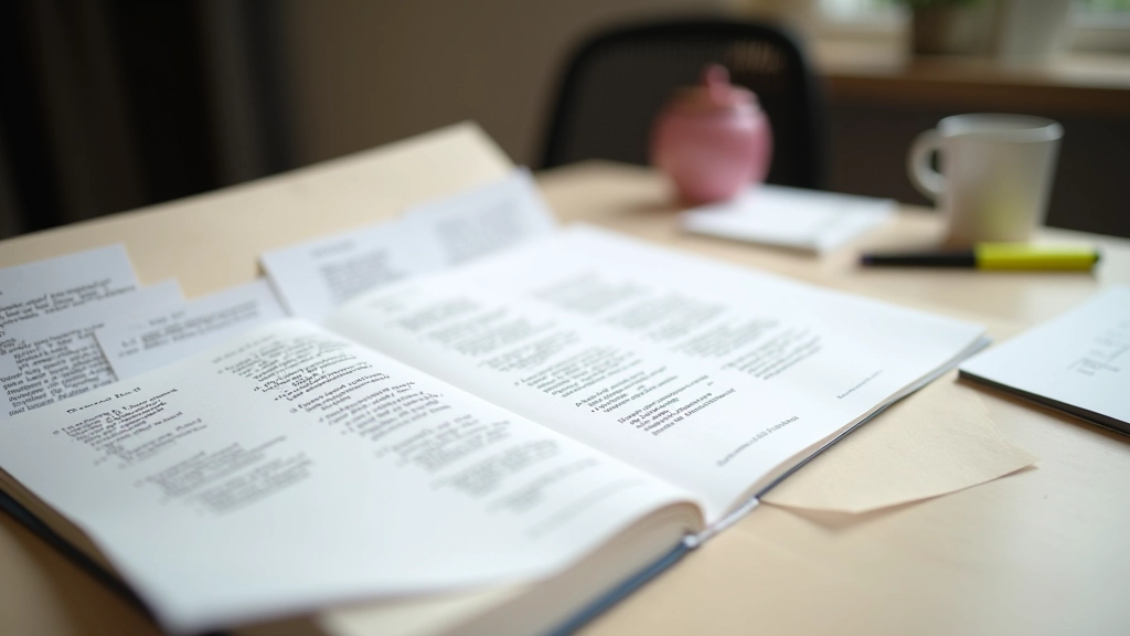Grammaticaboek geopend op tafel met grammaticakaarten, annotaties in potlood, duidelijke voorbeeldzinnen gemarkeerd